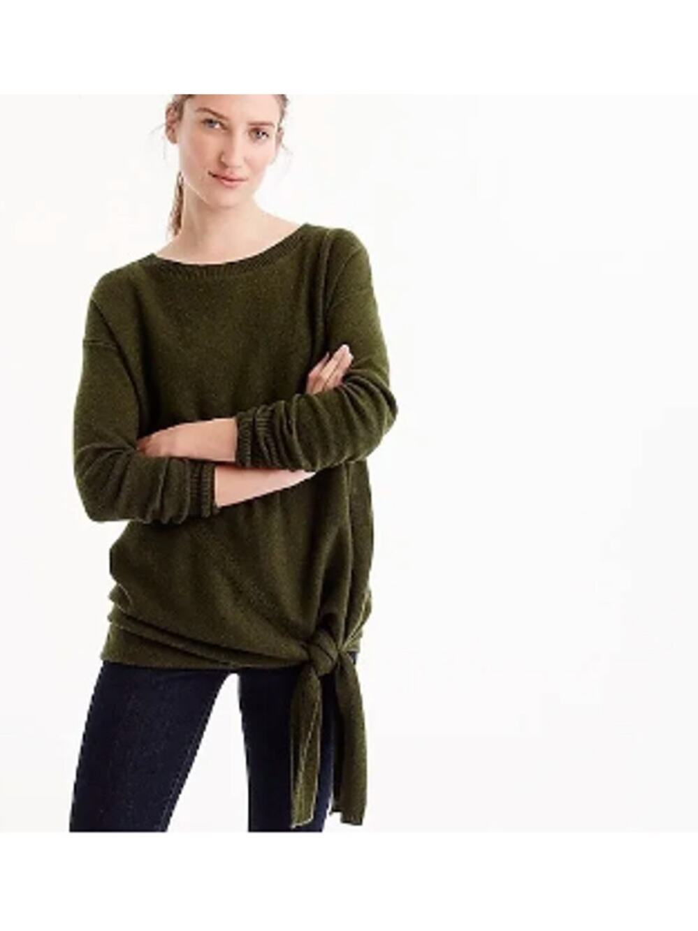 J. Crew Green Bow Wool Sweater (Size M)